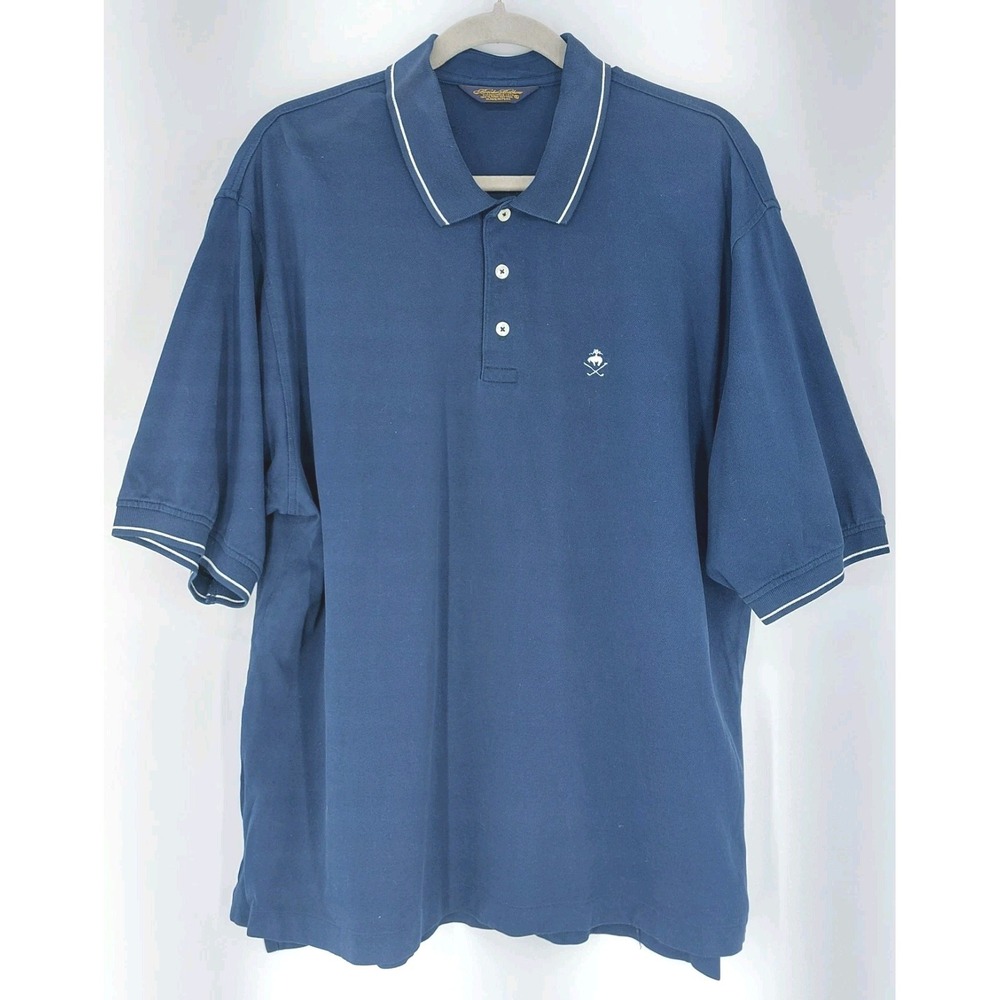 Brooks Brothers Performance Polo Shirt Men Size XL Navy 3 Button